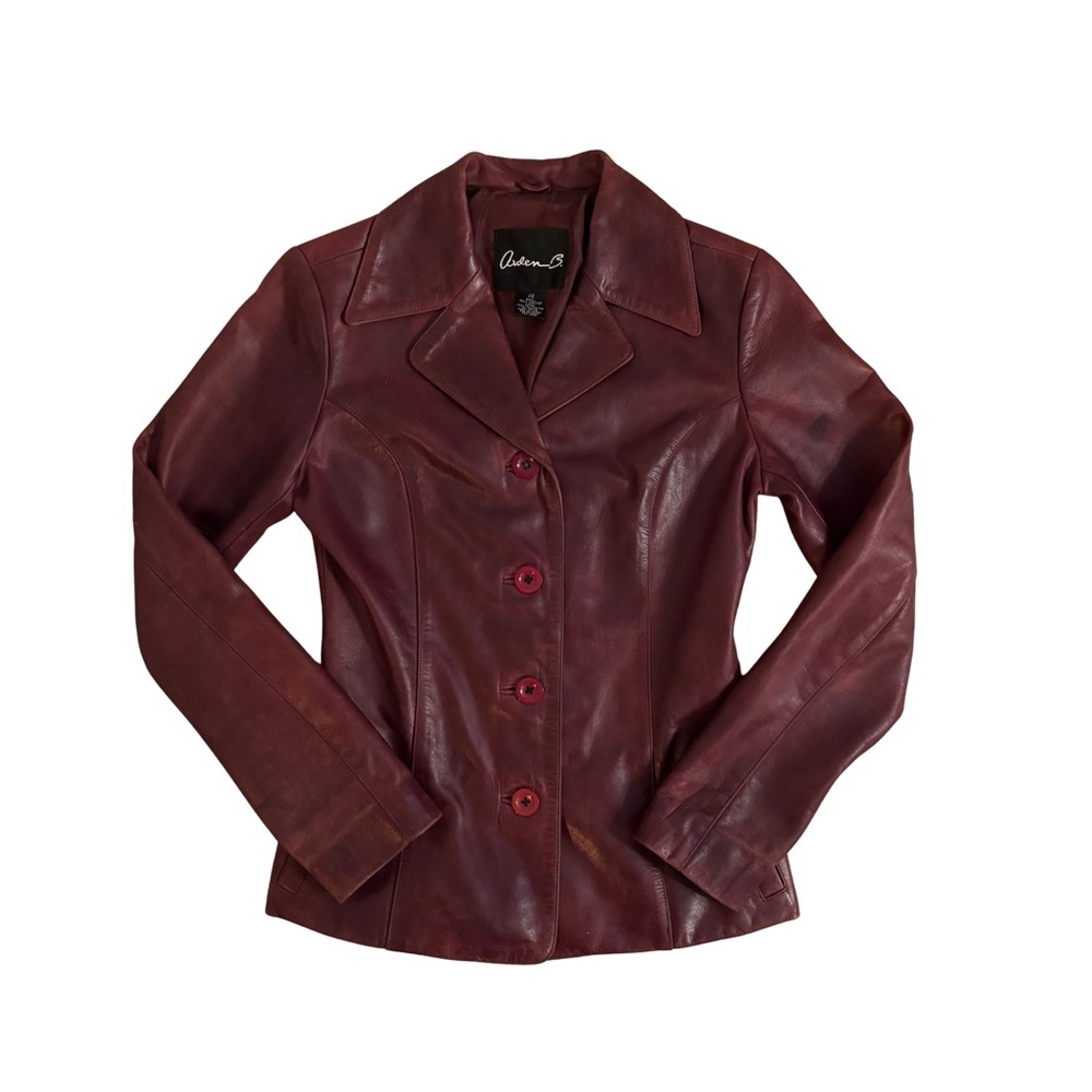 Arden B. Y2K Oxblood Women's Leather Jacket Blazer